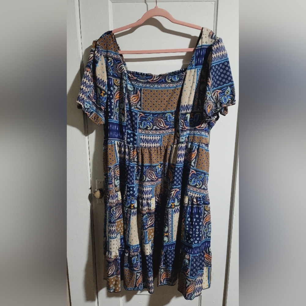 Bohemian Patchwork Dress - Picture 2 of 2